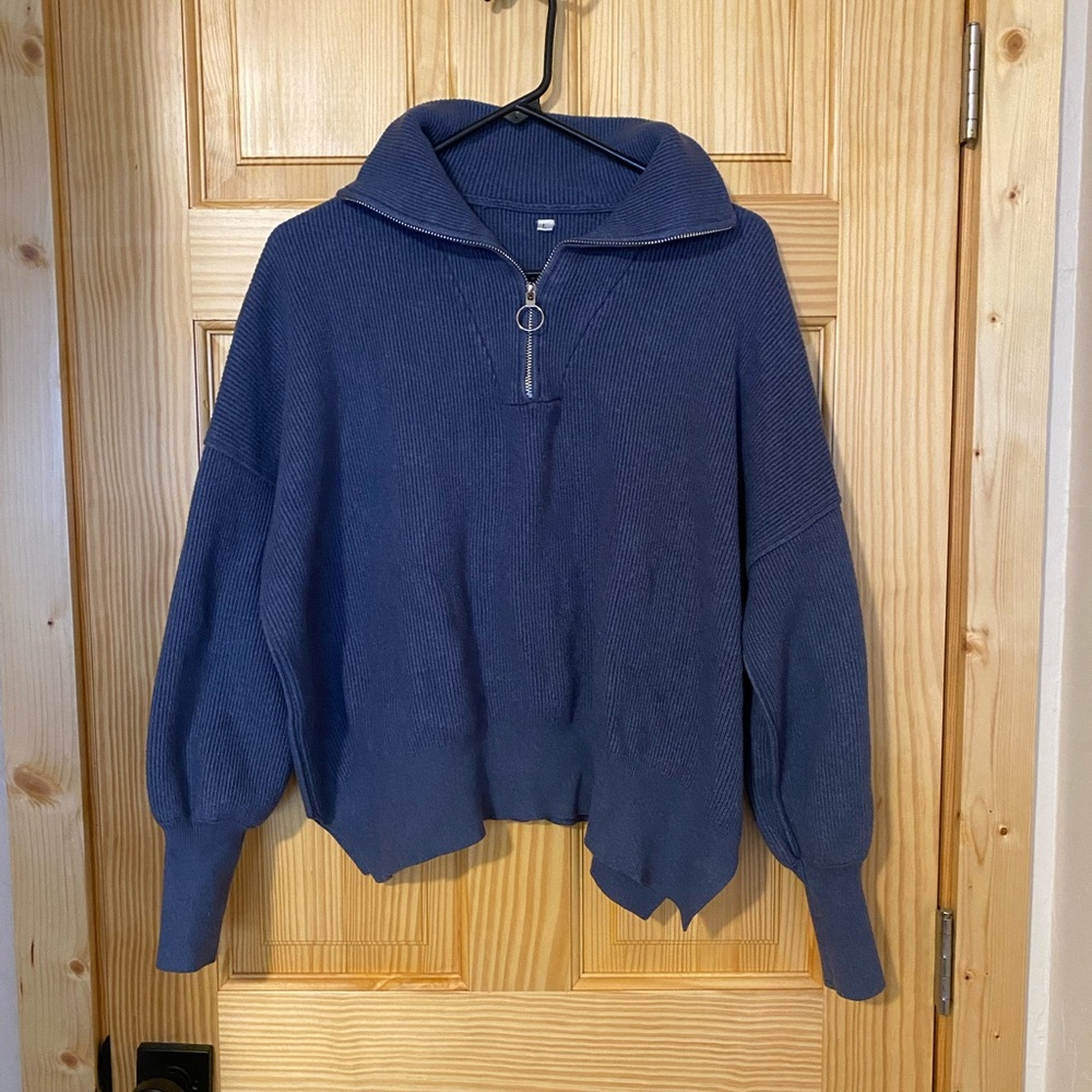 Blue Half-Zip Sweater